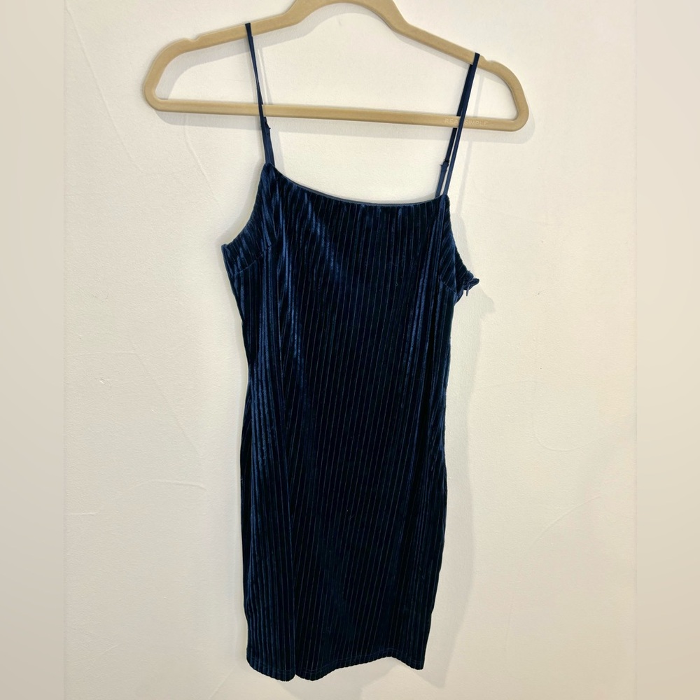 Cotton Candy LA Blue Velvet Mini Dress, Size M